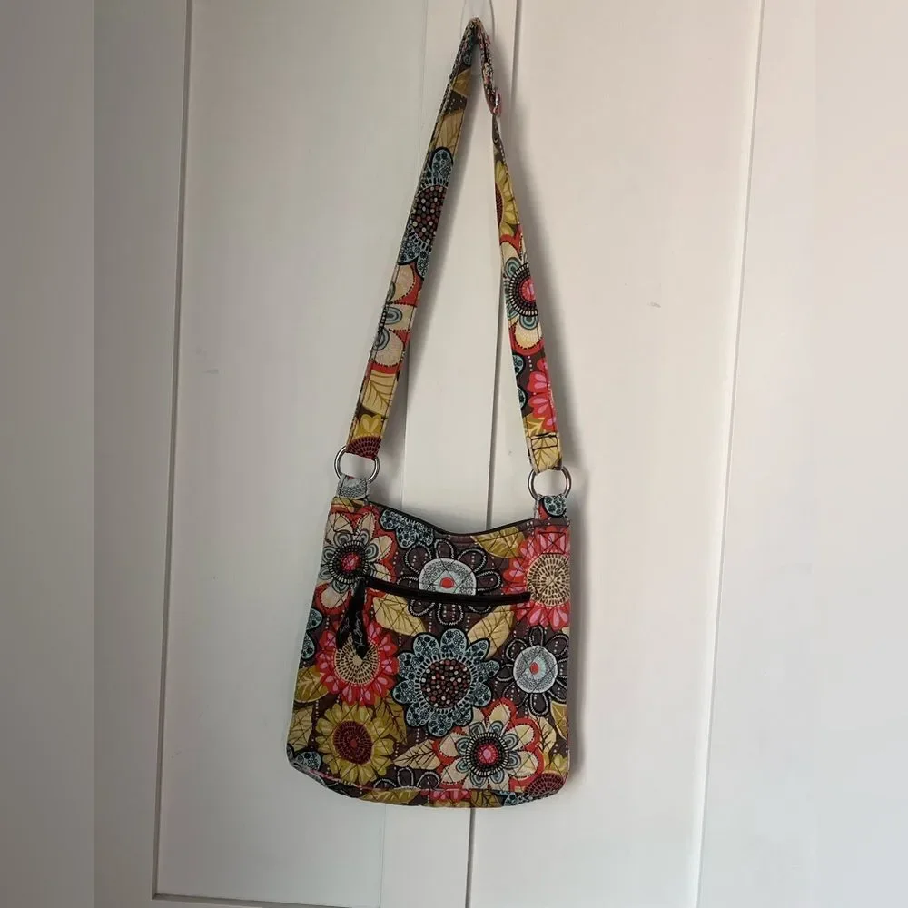 Vera Bradley Floral Multicolor Women's Crossbody Quilted Handbag 11”x 10”